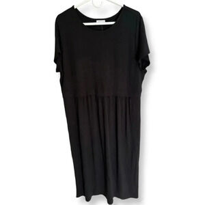 J. Jill NWT Black Short Sleeve Casual  Dress Size XL Petite Stretch Knit